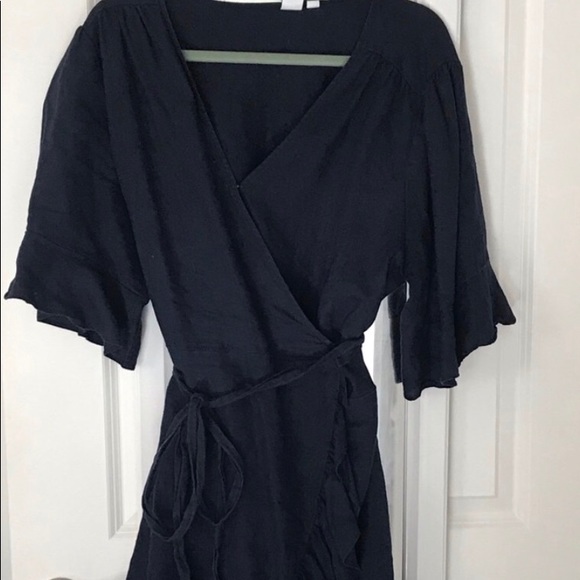 gap ruffle wrap dress